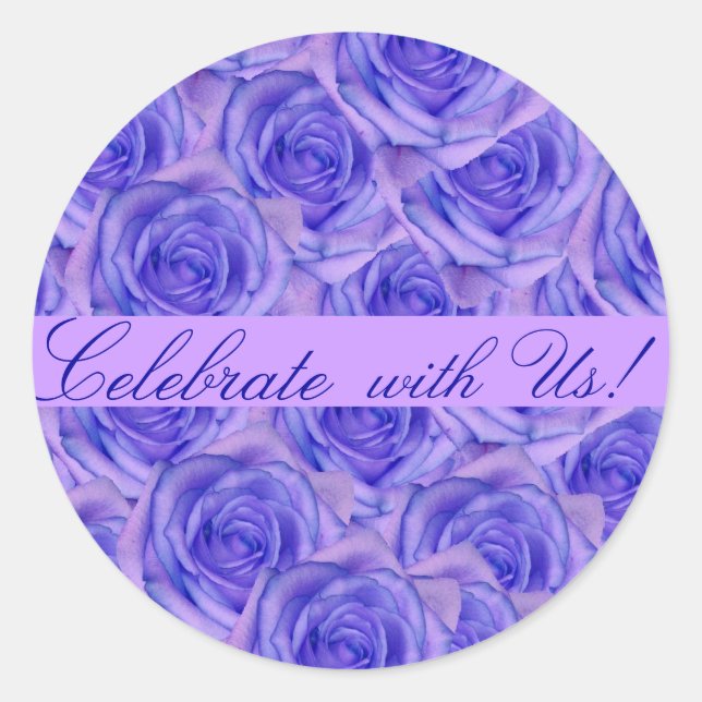 Blue Roses Wedding Sticker (Front)