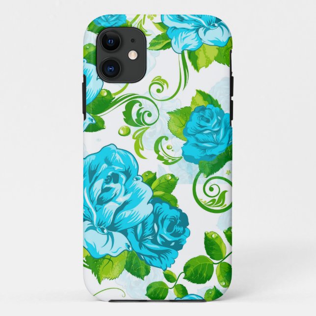 Blue Roses White Background Case-Mate iPhone Case (Back)