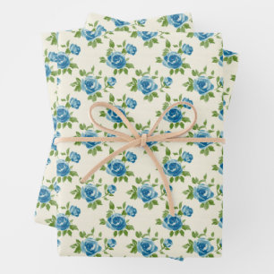 Blue Roses Wrapping Paper