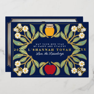 Blue Rosh Hashanah Jewish New Year Floral Photo