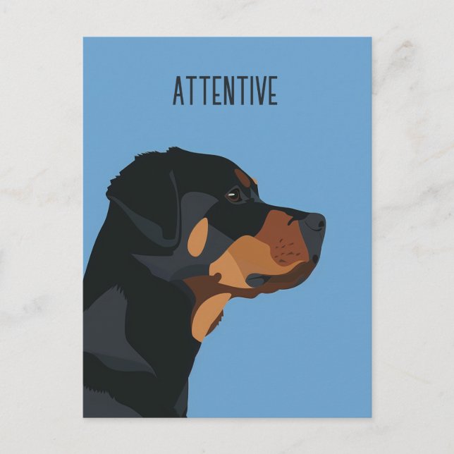 Blue Rottweiler Postcard (Front)