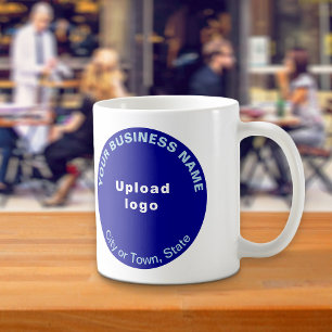 Blue Round Business Brand on Mug