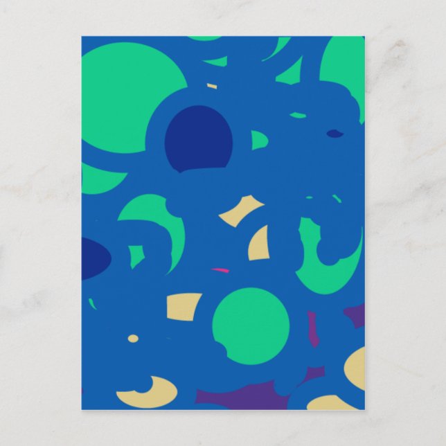 blue round happy go lucky postcard (Front)