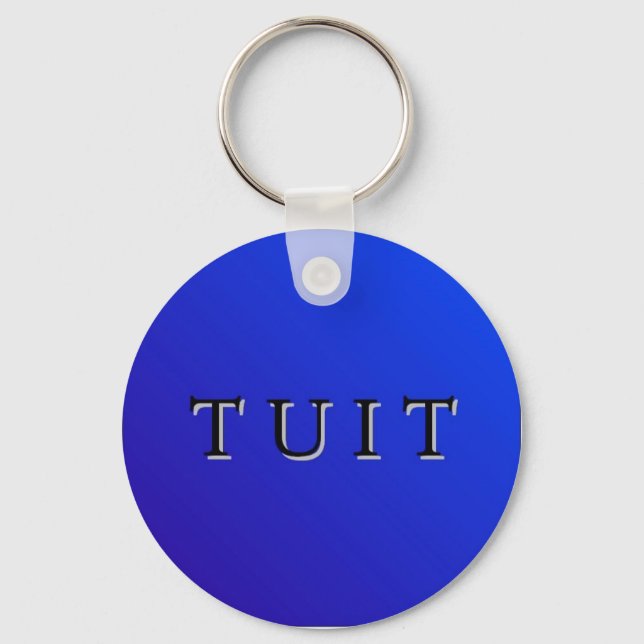 Blue Round Tuit Keychain (Front)