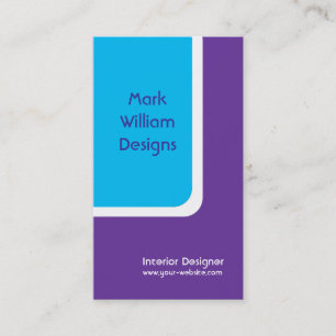 Blue Rounded Rectangle Business Card