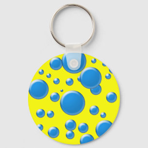 Blue rounds on yellow key ring