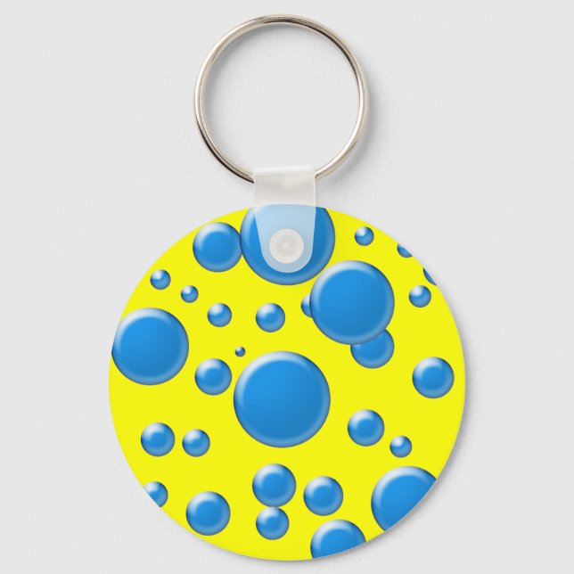 Blue rounds on yellow key ring (Front)