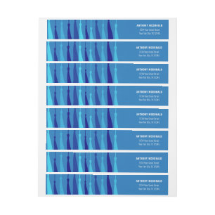 Blue Row of Tassels Wraparound Address Label
