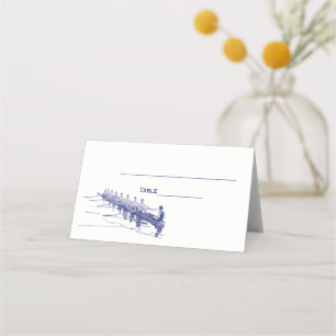 Blue Rowing Rowers Crew Team Water Sports #3 Place Card