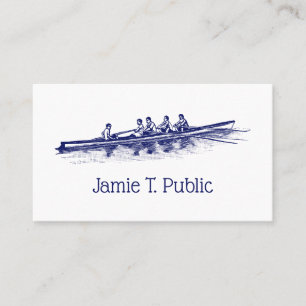 Blue Rowing Rowers Crew Team Water Sports Business Card