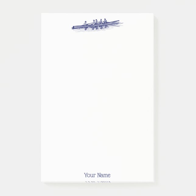Blue Rowing Rowers Crew Team Water Sports Post-it Notes (Front)