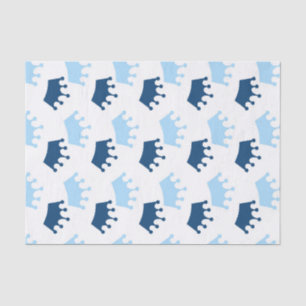 Blue Royal Crowns Fairytale Princess Baby Shower Tissue Paper