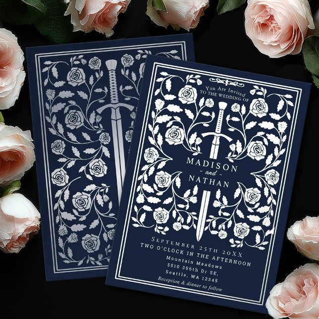 Blue Royal Mediaeval Silver Sword Wedding (Creator Uploaded)