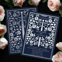 Blue Royal Medieval Silver Sword Wedding