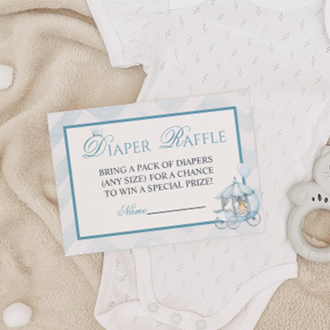 Blue Royal Prince Diaper Raffle Card Watercolor (Creator Uploaded)