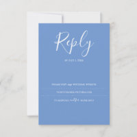 Blue RSVP Card, Wedding Website