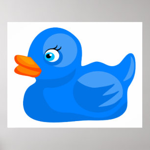 Blue Rubber Duck Poster