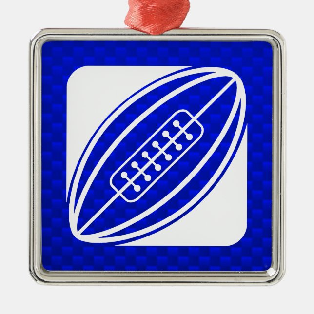 Blue Rugby Metal Tree Decoration (Front)