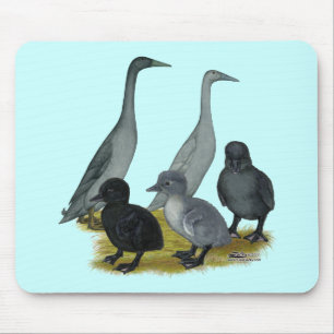 Blue Runner Duck Family Mouse Pad