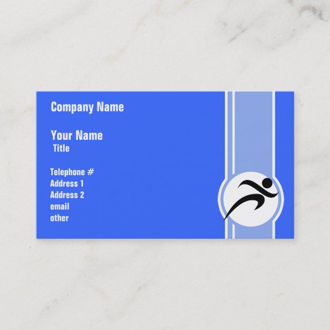 Blue Running Business Card (Front)