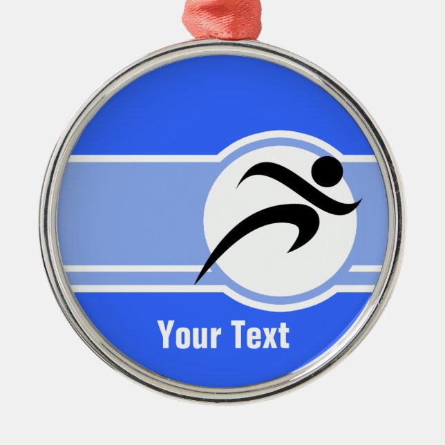 Blue Running Metal Tree Decoration (Front)