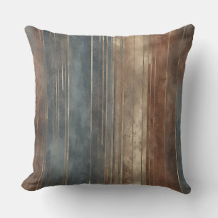 Blue Rust Beige Stripe Cushion