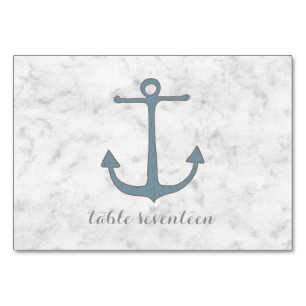 Blue Rustic Anchor Wedding Table Number
