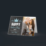 Blue Rustic Chalkboard Father's Day Card<br><div class="desc">Fun and whimsical father's day card featuring blue crown on rustic chalkboard background. Similar items are available.</div>
