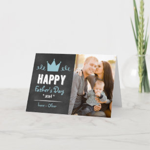 Blue Rustic Chalkboard Father's Day Card