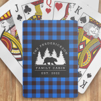 Blue Rustic Plaid Bear Woods Family Cabin