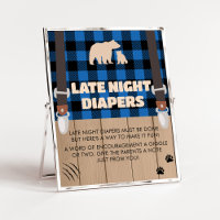 Blue Rustic Plaid Lumberjack Late Night Diapers