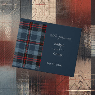Blue Rustic Scottish Tartan Wedding Guest Book