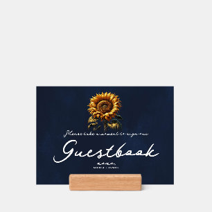 Blue Rustic Sunflower Wedding Sign