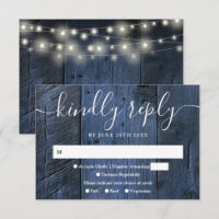 Blue Rustic Wood String Lights Western Wedding