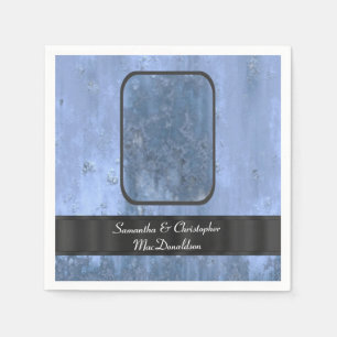 Blue rusty metal pattern napkin