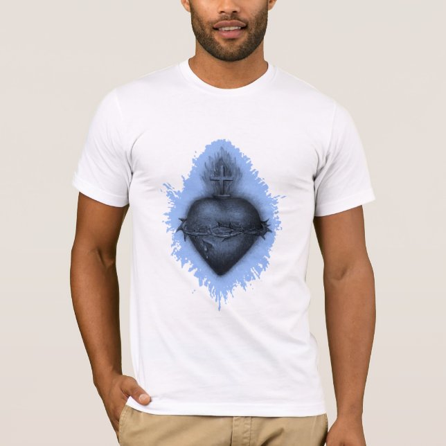 Blue Sacred Heart T-Shirt (Front)