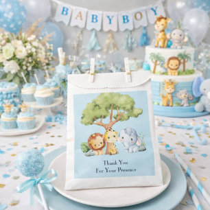 BLUE SAFARI BABY SHOWER FAVOUR BAGS