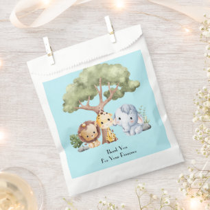 BLUE SAFARI BABY SHOWER FAVOUR BAGS