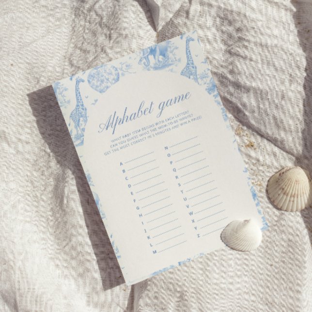 Blue Safari Toile de Jouy Alphabet Games (Creator Uploaded)