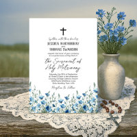 Blue & Sage Boho Chic Wildflowers Catholic Wedding