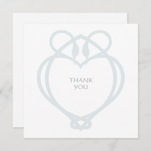 Blue & Sage Celtic Irish Swan Love Knot Wedding Thank You Card