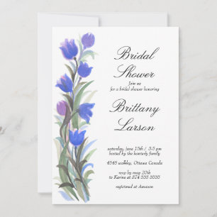 Blue sage green wildflowers Bridal Shower  Invitation