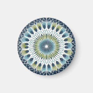 Blue & Sage Medallion - Abstract Magnet