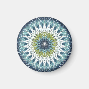 Blue & Sage Medallion - Abstract Magnet