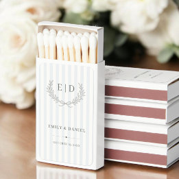 Blue & Sage Striped Monogram Wedding