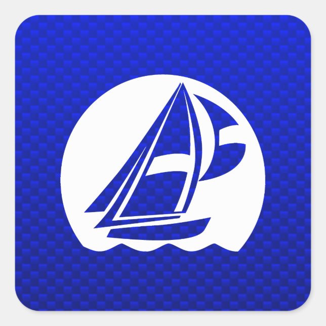 Blue Sailing Square Sticker (Front)