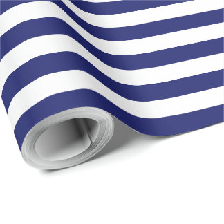 Blue Sailor Stripe (large scale) Wrapping Paper