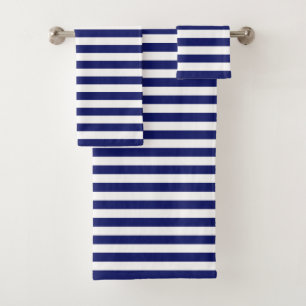 Blue Sailor Stripe (small scale) Bath Towel Set