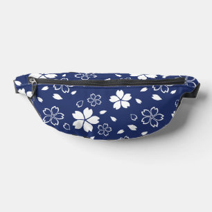 Blue Sakura Pattern Bum Bags