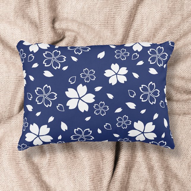 Blue Sakura Pattern Decorative Cushion (Creator Uploaded)